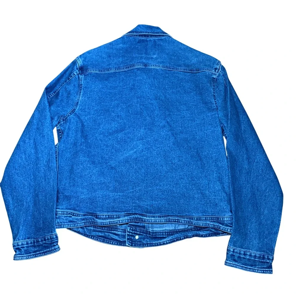 Fried Denim Mens Dark Wash Slim Fit Trucker Jacket Blue Size Medium